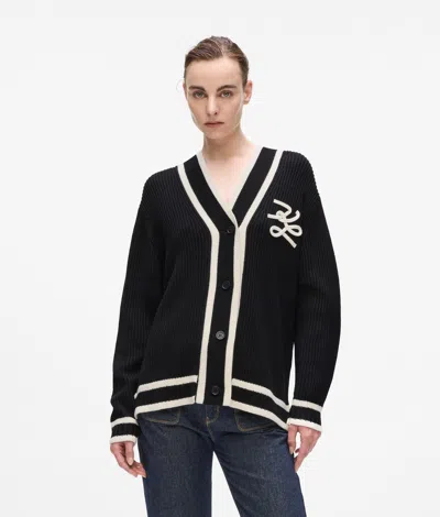 Karl Lagerfeld Autograph Cardigan In Black