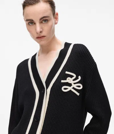 Karl Lagerfeld Autograph Cardigan In Black