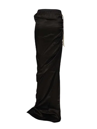 Rick Owens Edfu Skirt In Cupro Skirts Black In Black