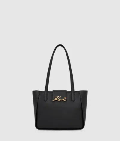Karl Lagerfeld Small Logo-detail Tote Bag In Black