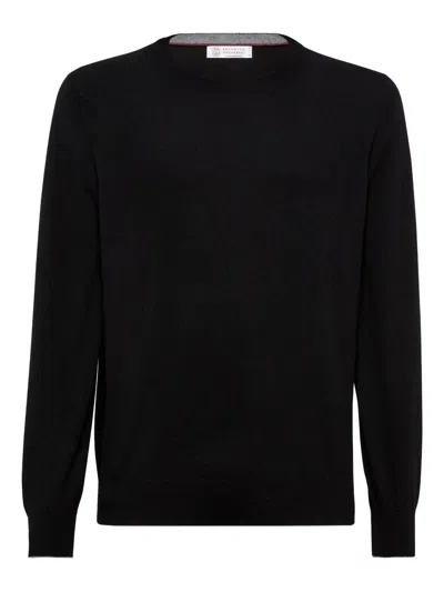 Brunello Cucinelli Cashmere V-neck Sweater In Black