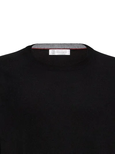 Brunello Cucinelli Cashmere V-neck Sweater In Black