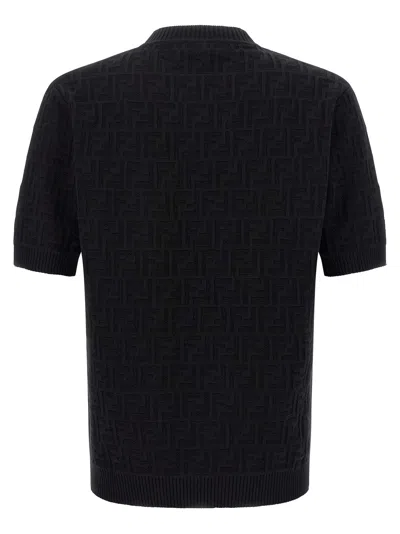 Fendi Cotton T-shirt With All-over Printed Ff Motif