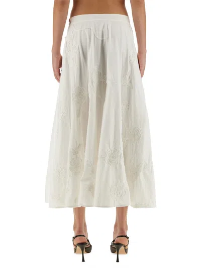 Rotate Birger Christensen Floral Midi Skirt In Neutral