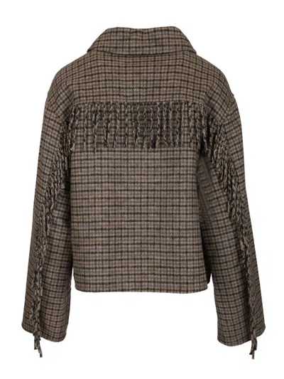 P.a.r.o.s.h Fringed Jacket Jackets Grey In Multi