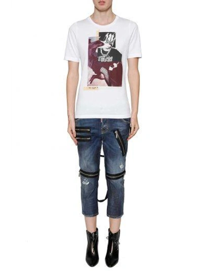 Shop Dsquared2 'cool Girl' Strap Jeans In Blu