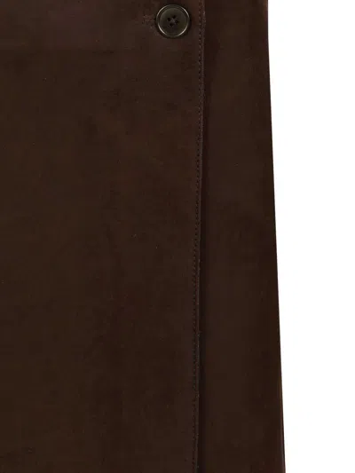 P.a.r.o.s.h Gonna Midi Aderente Skirts Brown In Brown