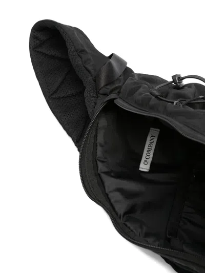 C.p. Company One-shoulder Logo Backpack In Black