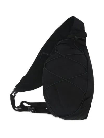 C.p. Company One-shoulder Logo Backpack In Black