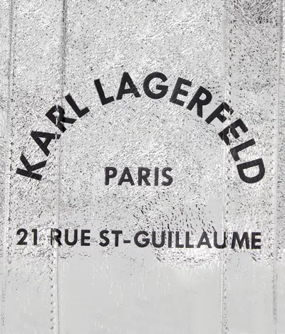 Karl Lagerfeld Rue St-guillaume Mini Metallic Tote Bag In Silver