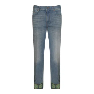 Valentino Garavani Straight-leg Jeans With Decorative Cuffs In Black