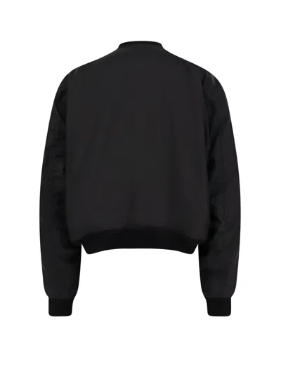 Balenciaga Oversize Ribbed Trims Sleeve Pocket In Black
