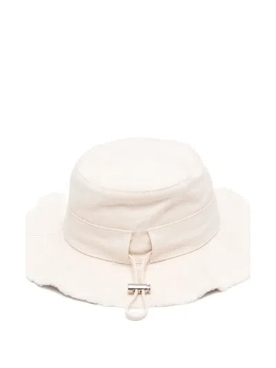 Jacquemus Bob With Fringed Hem And Wide Brim In White