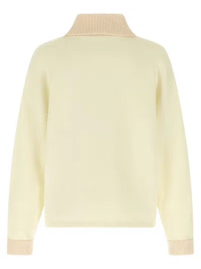 Jacquemus Ribbed Collar Long Sleeves Sweater In Neutral