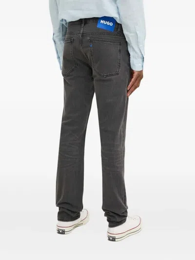 Hugo Boss Paint-splatter Distressed Jeans In Gray