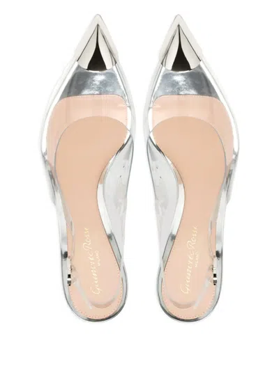 Gianvito Rossi Plexi Metal Cap-toe Slingback Pumps In Neutral