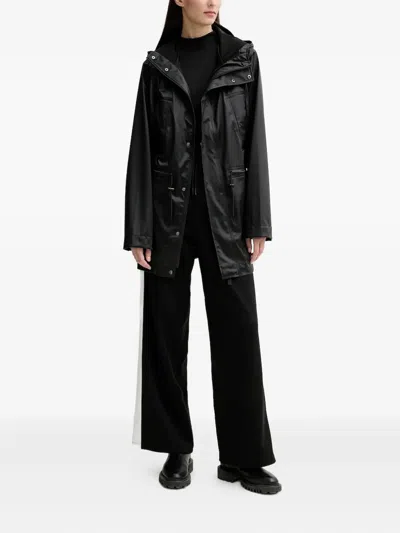 Rains Drawstring Hooded Jacket In Black