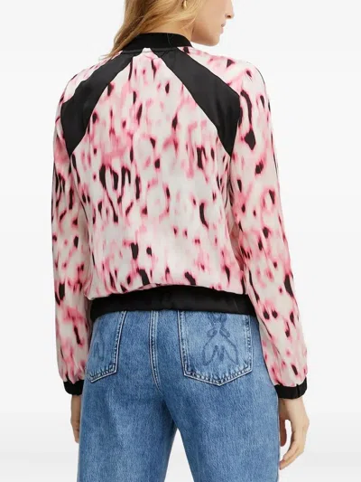 Liu •jo Abstract-print Bomber Jacket In Pink