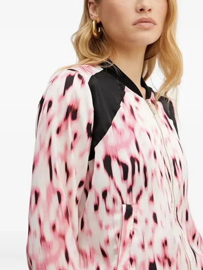 Liu •jo Abstract-print Bomber Jacket In Pink