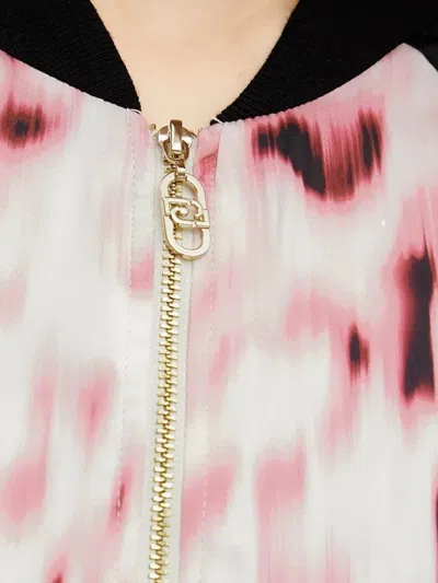 Liu •jo Abstract-print Bomber Jacket In Pink