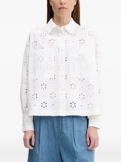 Barbour Eyelet-embroidered Shirt In White