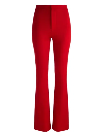 Alice And Olivia Deanna High-waisted Bootcut Trousers In Red