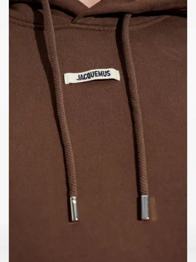 Jacquemus Le Hoodie Gros Grain Hooded Cotton Sweatshirt In Brown