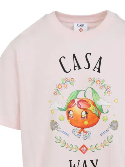 Casablanca Pale Pink Casa Way Orange Mascot T-shirt In Pink