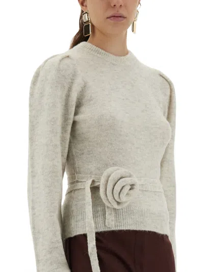 Rotate Birger Christensen Mesh With Flower Detail In Neutral