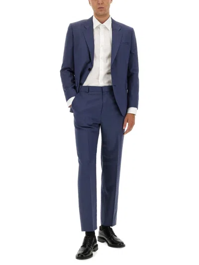 Hugo Boss Tailored Jacket Buttoned Cuffs In Blue