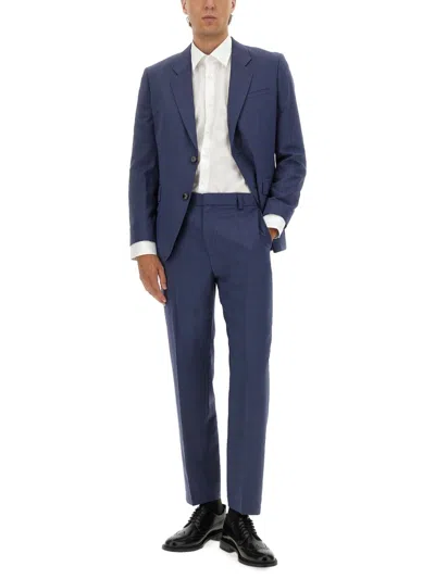 Hugo Boss Tailored Trousers Creased Legs In Blue