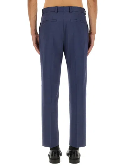 Hugo Boss Tailored Trousers Creased Legs In Blue