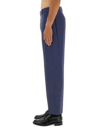 Hugo Boss Tailored Trousers Creased Legs In Blue