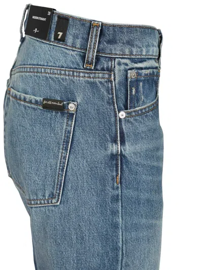 7 For All Mankind Bakersfield Modern Straight Jeans In Blue