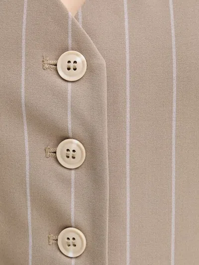 Samsoe & Samsoe Saneem Pinstriped Halter-neck Top In Brown