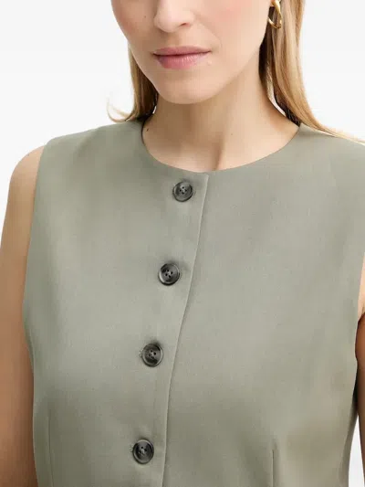 Samsoe & Samsoe Saruma Button-front Sleeveless Top In Green
