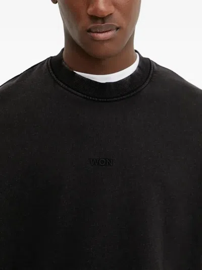 Won Hundred Embroidered-logo Sweatshirt In Black
