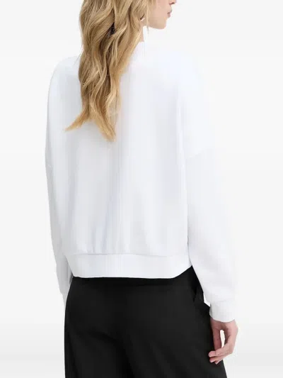 Armani Exchange Graphic-print Crew-neck Sweatshirt In White