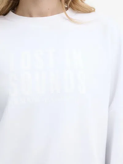 Armani Exchange Graphic-print Crew-neck Sweatshirt In White