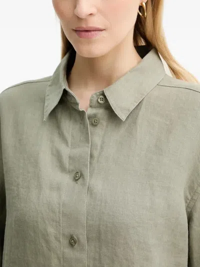 Samsoe & Samsoe Button-down Linen Shirt In Green