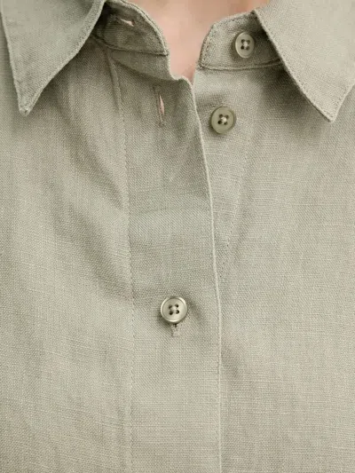 Samsoe & Samsoe Button-down Linen Shirt In Green