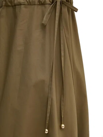 Sandro Ferrone V-neck Drawstring Maxi Dress In Green