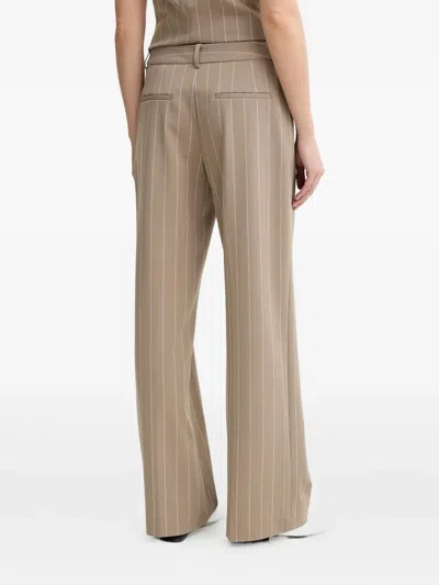 Samsoe & Samsoe Pinstripe Tailored Trousers In Brown