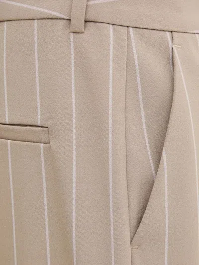 Samsoe & Samsoe Pinstripe Tailored Trousers In Brown