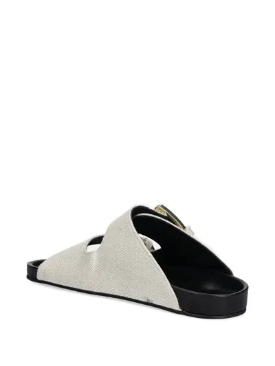 Iro Billie Double-buckle Slides In Neutral