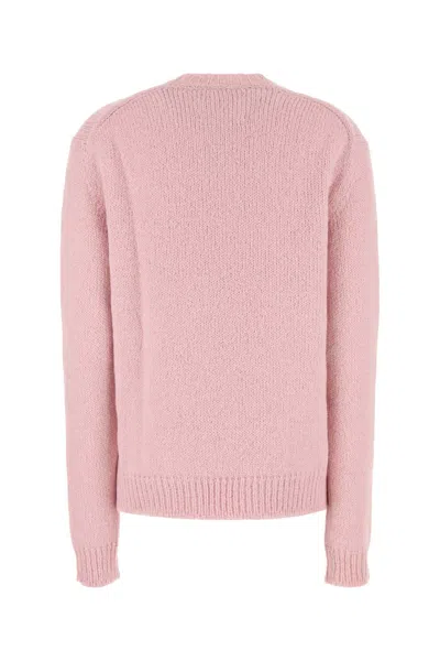 Jil Sander Oversize Crew Neck Alpaca Blend Sweater In Pink
