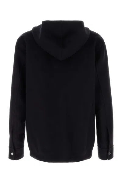 Jil Sander Hooded Cashmere Cardigan With Ribbed Cuffs And Hem In Black