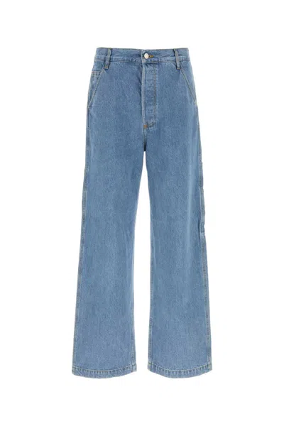 Dries Van Noten Jeans Dalla Gamba Ampia Pickerby In Denim Uomo In Blue