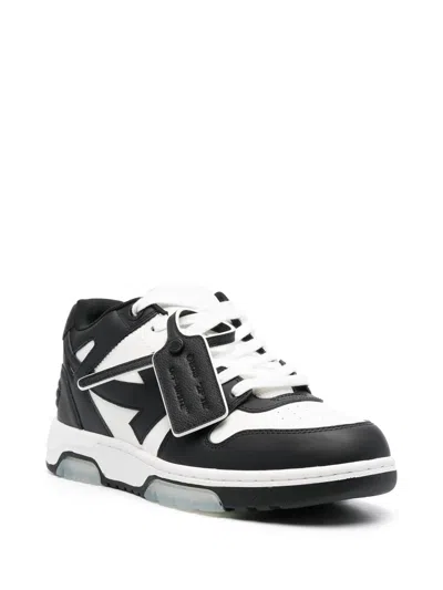 Off-white Out Of Office Arrow-detail Leather Low-top Sneakers In Black