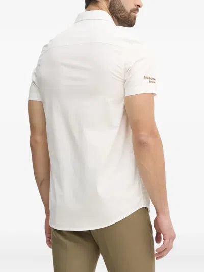 Aeronautica Militare Embroidered Short-sleeve Shirt In White